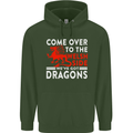 Come to the Welsh Side Dragons Wales Rugby Mens 80% Cotton Hoodie Forest Green