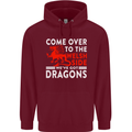 Come to the Welsh Side Dragons Wales Rugby Mens 80% Cotton Hoodie Maroon