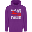 Come to the Welsh Side Dragons Wales Rugby Mens 80% Cotton Hoodie Purple