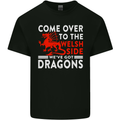 Come to the Welsh Side Dragons Wales Rugby Mens Cotton T-Shirt Tee Top Black