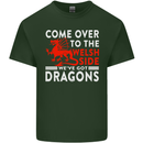 Come to the Welsh Side Dragons Wales Rugby Mens Cotton T-Shirt Tee Top Forest Green