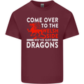 Come to the Welsh Side Dragons Wales Rugby Mens Cotton T-Shirt Tee Top Maroon