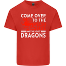 Come to the Welsh Side Dragons Wales Rugby Mens Cotton T-Shirt Tee Top Red