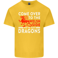 Come to the Welsh Side Dragons Wales Rugby Mens Cotton T-Shirt Tee Top Yellow