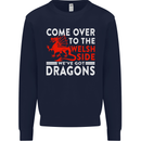 Come to the Welsh Side Dragons Wales Rugby Mens Sweatshirt Jumper Navy Blue