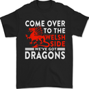 Come to the Welsh Side Dragons Wales Rugby Mens T-Shirt 100% Cotton Black