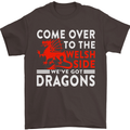 Come to the Welsh Side Dragons Wales Rugby Mens T-Shirt 100% Cotton Dark Chocolate