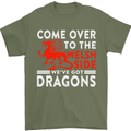 Come to the Welsh Side Dragons Wales Rugby Mens T-Shirt 100% Cotton Military Green
