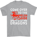 Come to the Welsh Side Dragons Wales Rugby Mens T-Shirt 100% Cotton Sports Grey