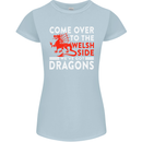 Come to the Welsh Side Dragons Wales Rugby Womens Petite Cut T-Shirt Light Blue