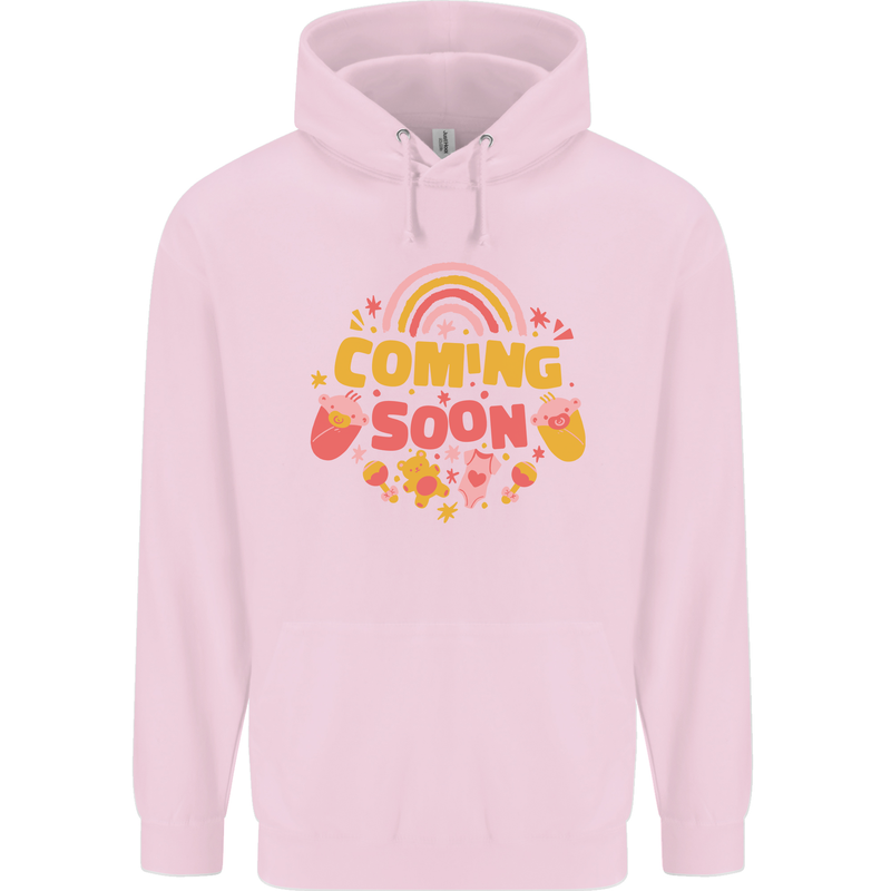 Coming Soon New Baby Pregnancy Pregnant Childrens Kids Hoodie Light Pink
