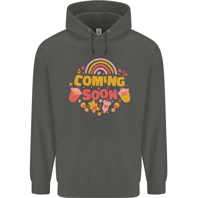 Coming Soon New Baby Pregnancy Pregnant Childrens Kids Hoodie Storm Grey