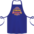 Coming Soon New Baby Pregnancy Pregnant Cotton Apron 100% Organic Royal Blue