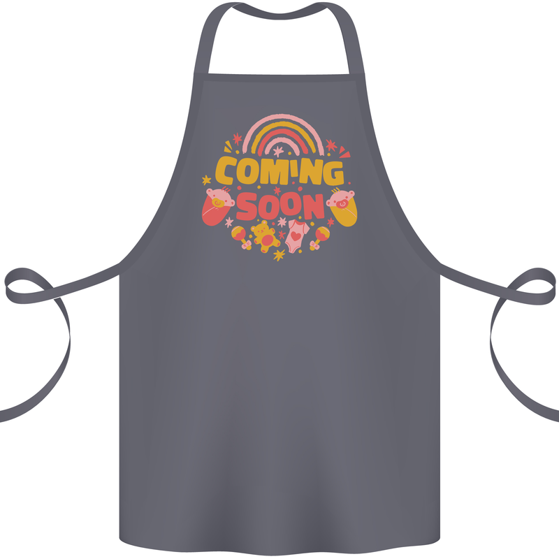 Coming Soon New Baby Pregnancy Pregnant Cotton Apron 100% Organic Steel