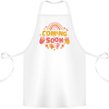 Coming Soon New Baby Pregnancy Pregnant Cotton Apron 100% Organic White