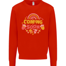 Coming Soon New Baby Pregnancy Pregnant Kids Sweatshirt Jumper Bright Red