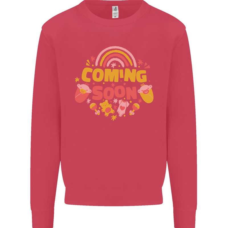 Coming Soon New Baby Pregnancy Pregnant Kids Sweatshirt Jumper Heliconia