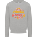 Coming Soon New Baby Pregnancy Pregnant Kids Sweatshirt Jumper Sports Grey