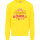 Coming Soon New Baby Pregnancy Pregnant Kids Sweatshirt Jumper Yellow