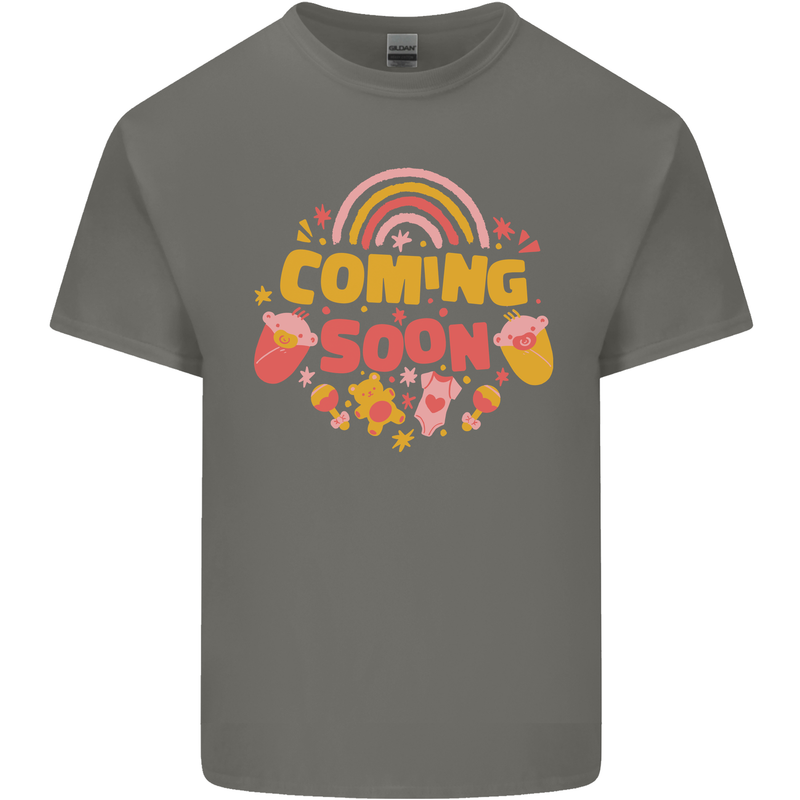 Coming Soon New Baby Pregnancy Pregnant Kids T-Shirt Childrens Charcoal
