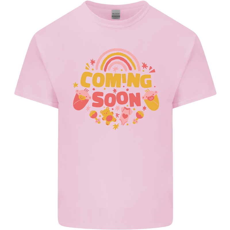 Coming Soon New Baby Pregnancy Pregnant Kids T-Shirt Childrens Light Pink