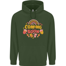 Coming Soon New Baby Pregnancy Pregnant Mens 80% Cotton Hoodie Forest Green
