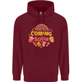 Coming Soon New Baby Pregnancy Pregnant Mens 80% Cotton Hoodie Maroon