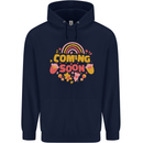 Coming Soon New Baby Pregnancy Pregnant Mens 80% Cotton Hoodie Navy Blue