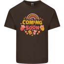 Coming Soon New Baby Pregnancy Pregnant Mens Cotton T-Shirt Tee Top Dark Chocolate