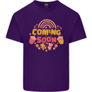 Coming Soon New Baby Pregnancy Pregnant Mens Cotton T-Shirt Tee Top Purple