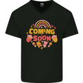 Coming Soon New Baby Pregnancy Pregnant Mens V-Neck Cotton T-Shirt Black