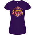 Coming Soon New Baby Pregnancy Pregnant Womens Petite Cut T-Shirt Purple