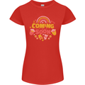 Coming Soon New Baby Pregnancy Pregnant Womens Petite Cut T-Shirt Red
