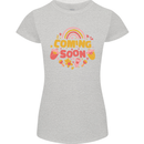 Coming Soon New Baby Pregnancy Pregnant Womens Petite Cut T-Shirt Sports Grey