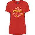 Coming Soon New Baby Pregnancy Pregnant Womens Wider Cut T-Shirt Red