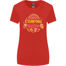 Coming Soon New Baby Pregnancy Pregnant Womens Wider Cut T-Shirt Red