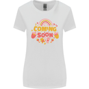 Coming Soon New Baby Pregnancy Pregnant Womens Wider Cut T-Shirt White