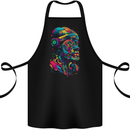 Cool African Head With Headphones Cotton Apron 100% Organic Black