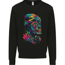 Cool African Head With Headphones Kids Sweatshirt Jumper Black