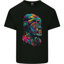 Cool African Head With Headphones Kids T-Shirt Childrens Black
