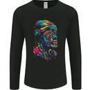 Cool African Head With Headphones Mens Long Sleeve T-Shirt Black