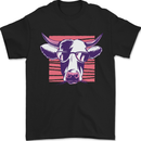 Cool Cow Bull With Glasses Mens T-Shirt 100% Cotton Black