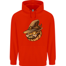 Cool Pumpkin Halloween Mens 80% Cotton Hoodie Bright Red