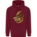 Cool Pumpkin Halloween Mens 80% Cotton Hoodie Maroon