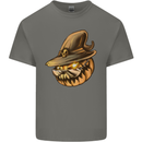 Cool Pumpkin Halloween Mens Cotton T-Shirt Tee Top Charcoal