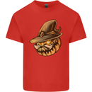 Cool Pumpkin Halloween Mens Cotton T-Shirt Tee Top Red