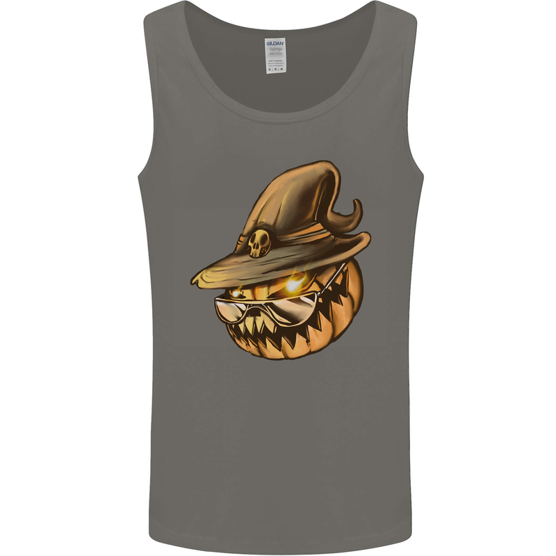 Cool Pumpkin Halloween Mens Vest Tank Top Charcoal