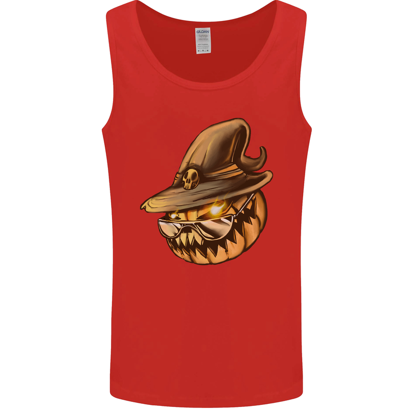 Cool Pumpkin Halloween Mens Vest Tank Top Red