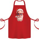Cool Santa Summer Christmas Vibes Cotton Apron 100% Organic Red