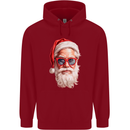 Cool Santa Summer Christmas Vibes Mens 80% Cotton Hoodie Red